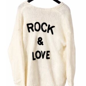 White Sweater with Black Text